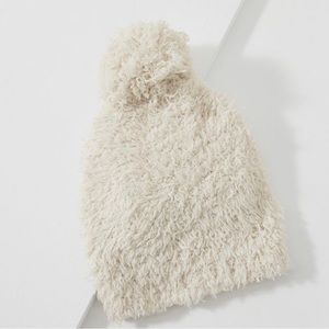 NWT Lemon Snowdrift Textured Beanie Soft Fuzzy Pompom Hat - Ivory/Cream, OS